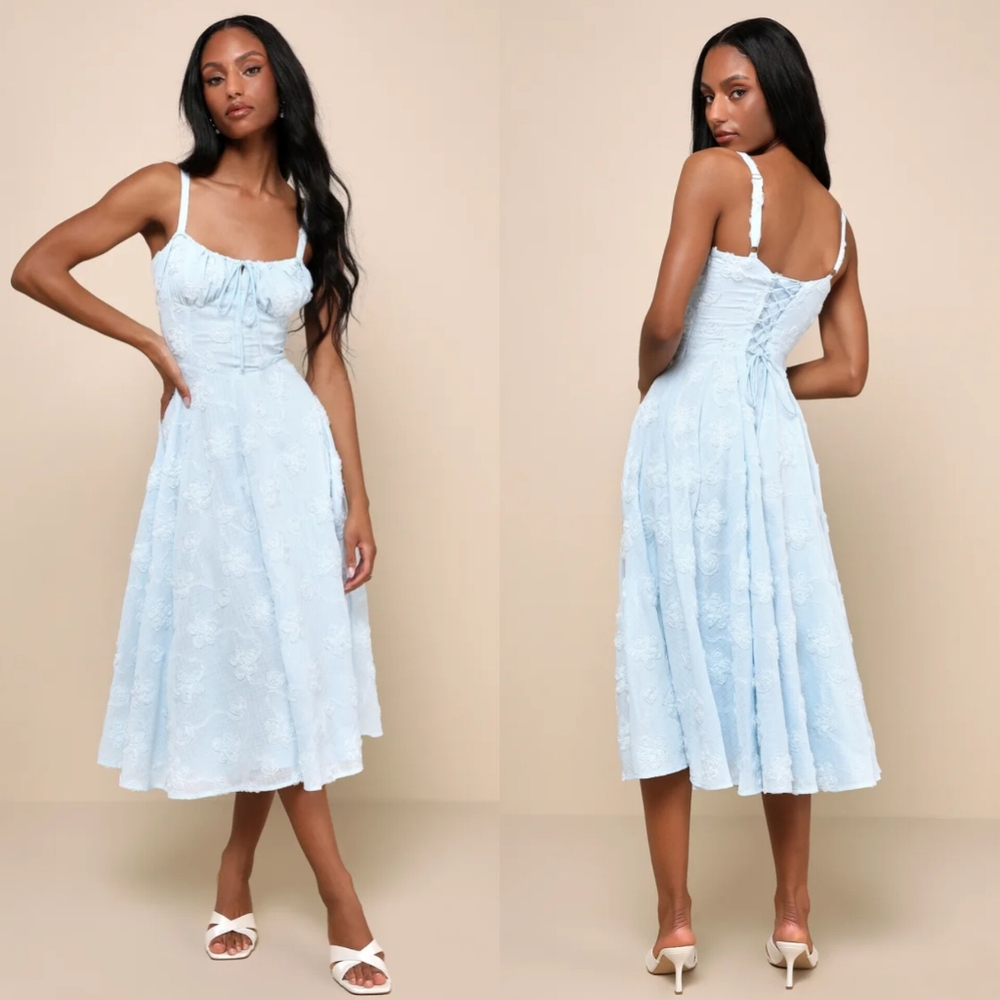 Lulu's Light Blue Midi Dress